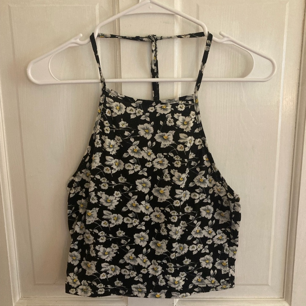 Floral Black and White Top